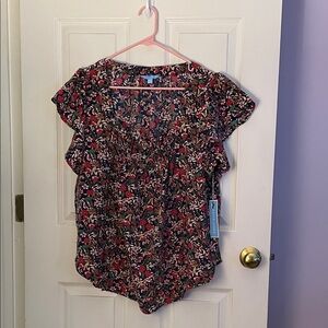 Draper James Floral Blouse - Black and Red